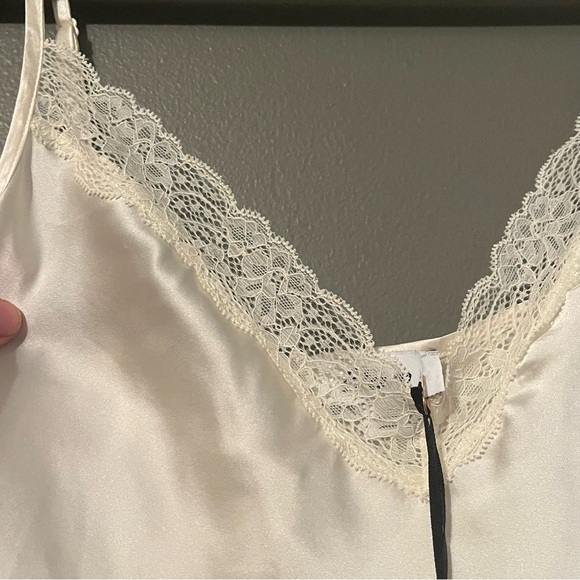 NWT Etam Sz XL Womens Lace Milky 100% Silk Camisole Pajama Lounge Intimates $69! - Picture 8 of 13